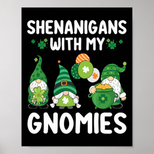 Shenanigans With My Gnomies Happy Saint Patricks D Poster
