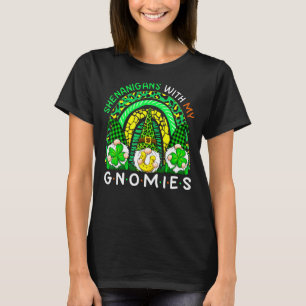 Shenanigans With My Gnomies Rainbow Leopard St Pat T-Shirt