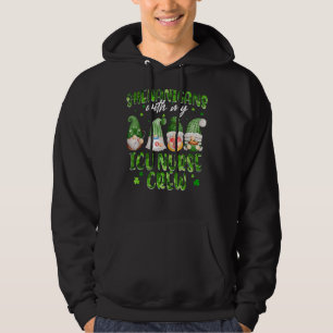 Shenanigans With My Icu Nurse Cute Gnomies St Patr Hoodie