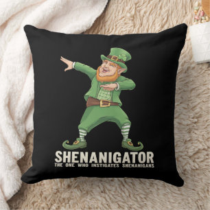 Shenanigator Dabbing Leprechaun St Patrick's Day Throw Pillow