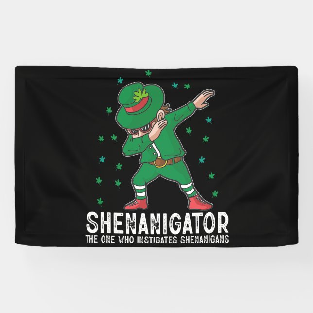 Shenanigator Dabbing St Patrick's Day Shenanigans  Banner (Horizontal)