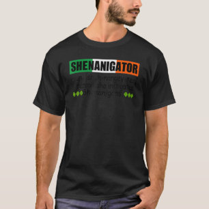 Shenanigator Definition Lucky Shamrock Saint Patri T-Shirt