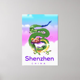 Shenzhen China Dragon travel poster Canvas Print