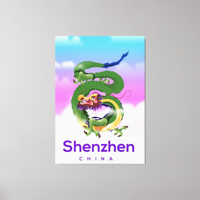 Shenzhen China Dragon travel poster Canvas Print (Front)