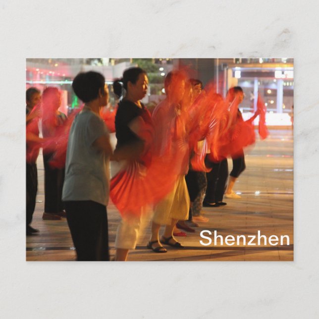 Shenzhen, China - Fan Dances Postcard (Front)