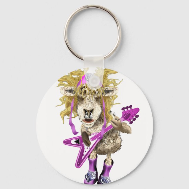 Shep Shagga Rock n Roll sheep Keychain (Front)