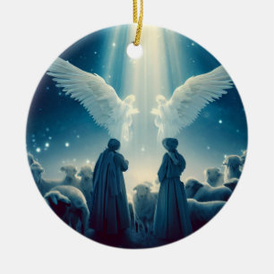 Shepard's watching Christmas Ceramic Ornament