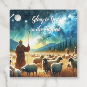 Shepherd Abiding Glorious Christmas Favour Tags