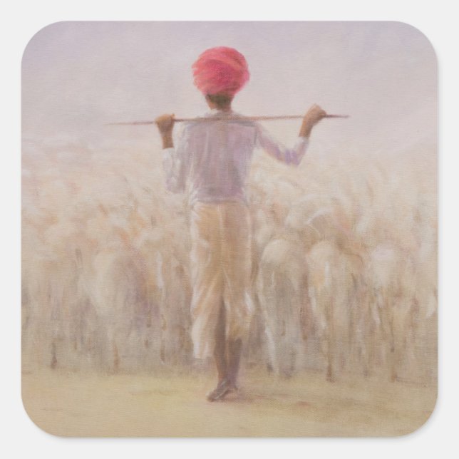 Shepherd and Flock Square Sticker (Front)