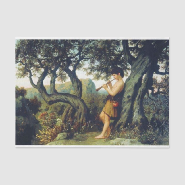 Shepherd Boy Playing the Flute Tissue Paper (Front)