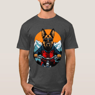 Shepherd dog biker / mountain bike shepherd dog T- T-Shirt