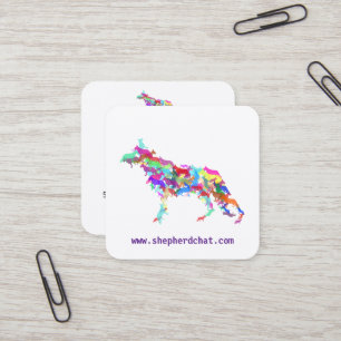 Shepherd Dog colourful Square Business Card