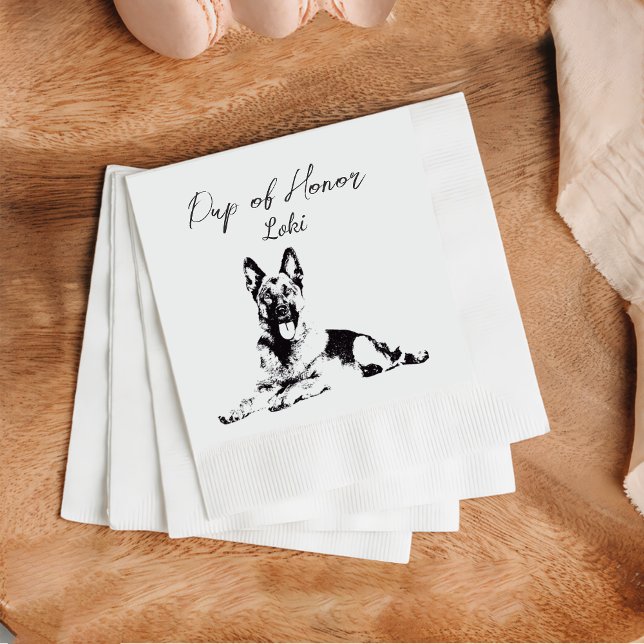 Shepherd Dog Custom Cocktail Napkin Pet Napkin (Creator Uploaded)