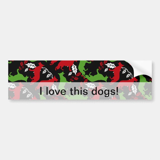 Shepherd dog silhouette bumper sticker (Front)