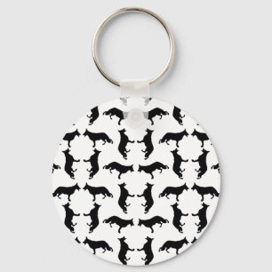 Shepherd dog silhouette keychain