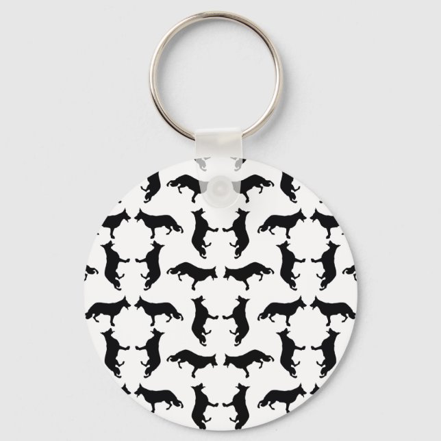 Shepherd dog silhouette keychain (Front)