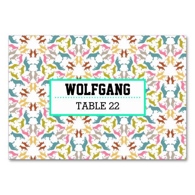 Shepherd dog tablecards table number (Front)