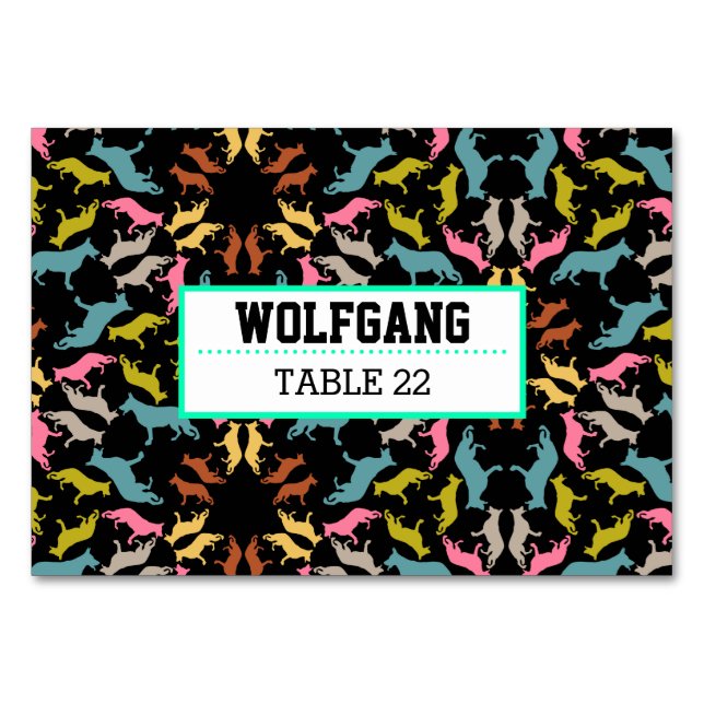 Shepherd dog tablecards table number (Front)