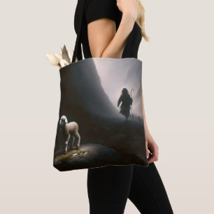Shepherd Finding a Lost Lamb Tote Bag