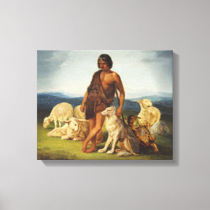 Shepherd in a Rural Landscape Canvas Print