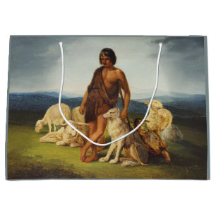Shepherd in a Rural Landscape Large Gift Bag