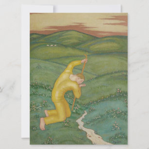 Shepherd in his Field (by Eugeniusz Zak) Card