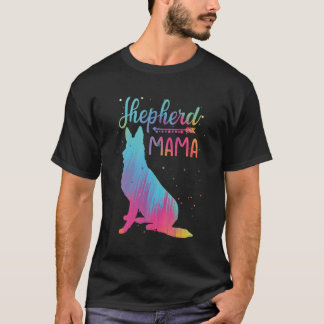 Shepherd Mama Colourful Ger Shepherd Mom Mother'S  T-Shirt