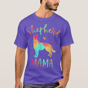Shepherd Mama Colourful German Shepherd Dog Mom T-Shirt