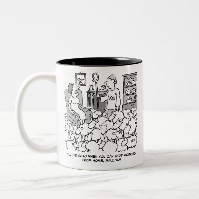 Shepherd or Sheep Farmer Two-Tone Coffee Mug (Left)