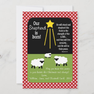 SHEPHERD Scripture Verse Carte de Noël à 2 faces