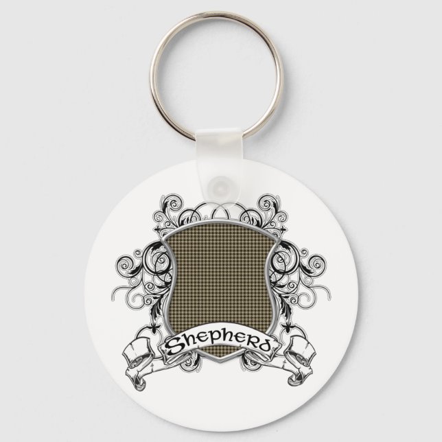 Shepherd Tartan Shield Keychain (Front)