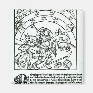 Shepherd under Sun, Moon and Stars Magnet