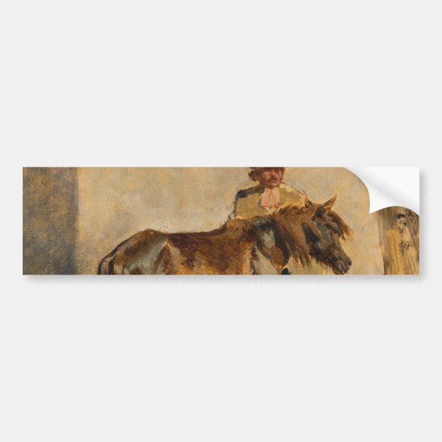 Shepherd With a Horse (Equestrian) Bumper Sticker (Front)
