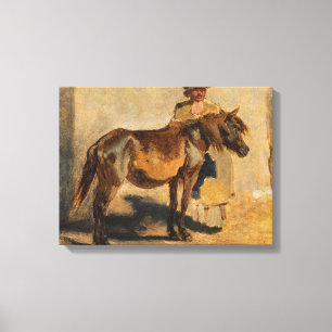 Shepherd With a Horse (Equine) Canvas Print