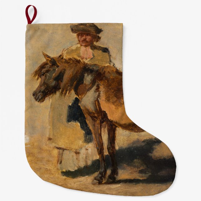 Shepherd With a Horse (Equine) Large Christmas Stocking (Front)