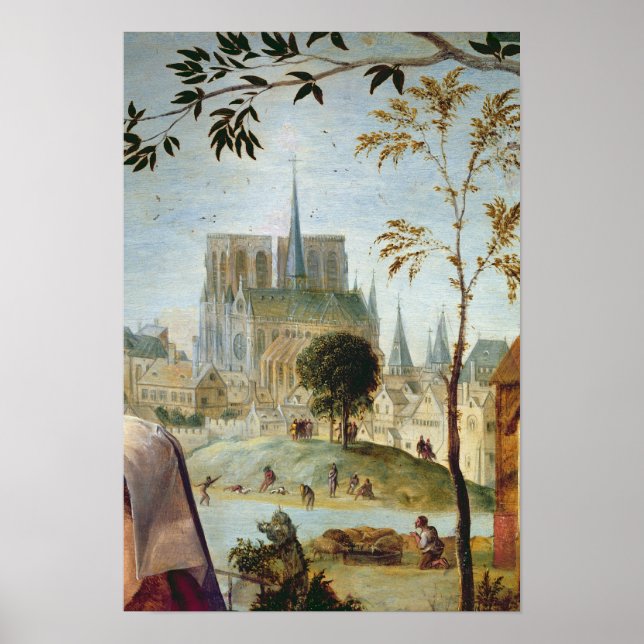 Shepherd with flock and bathers poster (Front)