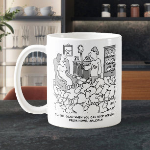 Shepherd Working from Home with his Sheep Coffee Mug