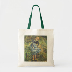 Shepherdess by Camille Pissarro, Vintage Fine Art Tote Bag