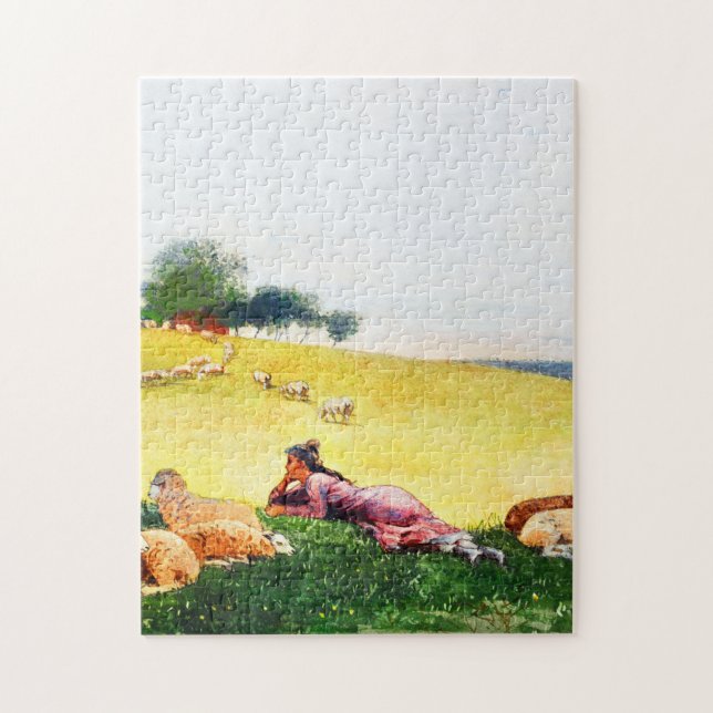 Shepherdess of Houghton Farm by Winslow Homer Jigsaw Puzzle (Vertical)