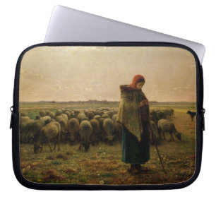 Shepherdess with her Flock, 1863 Laptop Sleeve