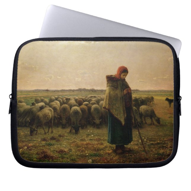 Shepherdess with her Flock, 1863 Laptop Sleeve (Front)