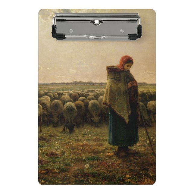 Shepherdess with her Flock, 1863 Mini Clipboard (Front)