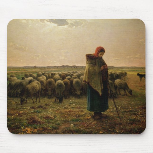 Shepherdess with her Flock, 1863 Mouse Pad (Front)