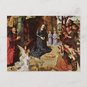 Shepherds and Angels Adore Him Postcard