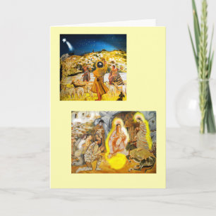Shepherds and nativity holiday card
