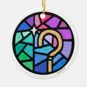 shepherd's crook ceramic ornament