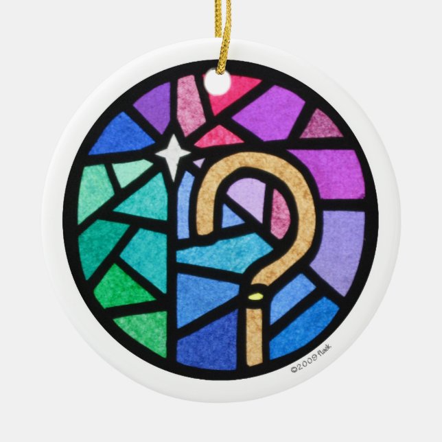 shepherd's crook ceramic ornament (Front)