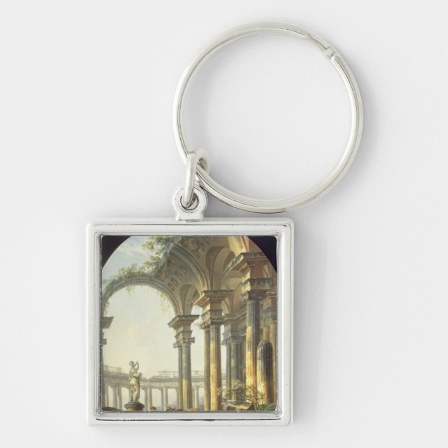Shepherds with Animals in a Classical Landscape Keychain (Front)