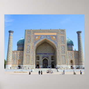Sher-Dor Madrasah in Samarkand, Uzbekistan Poster