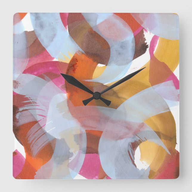 Sherbert I Square Wall Clock (Front)